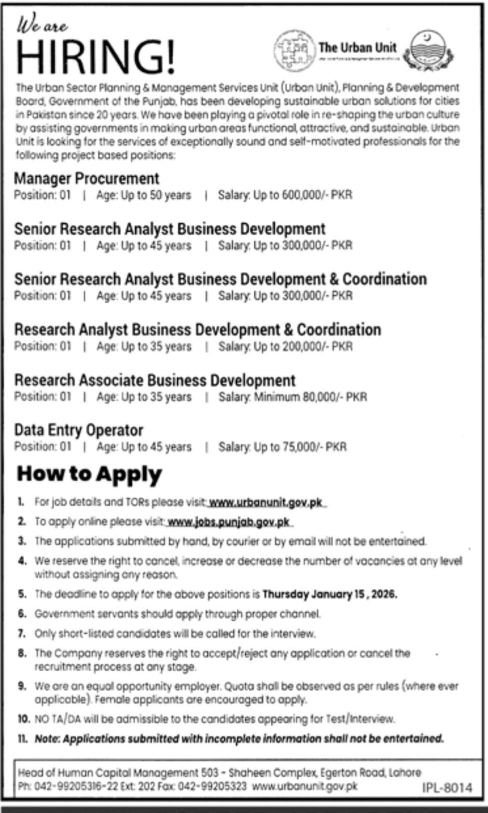 Join The Urban Unit as a Research Analyst in 2026