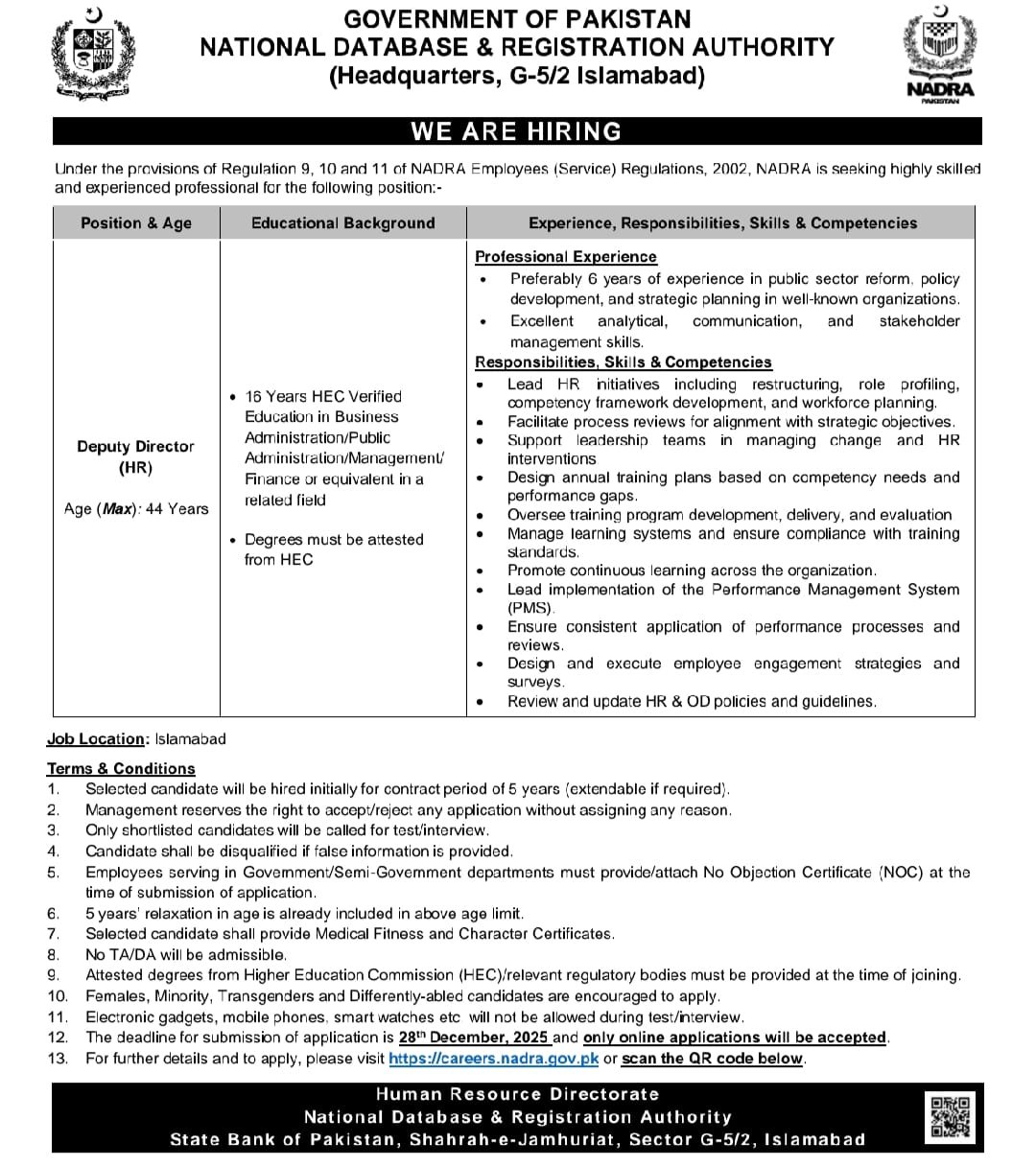 NADRA Jobs 2025: Amazing Director HR Opportunity