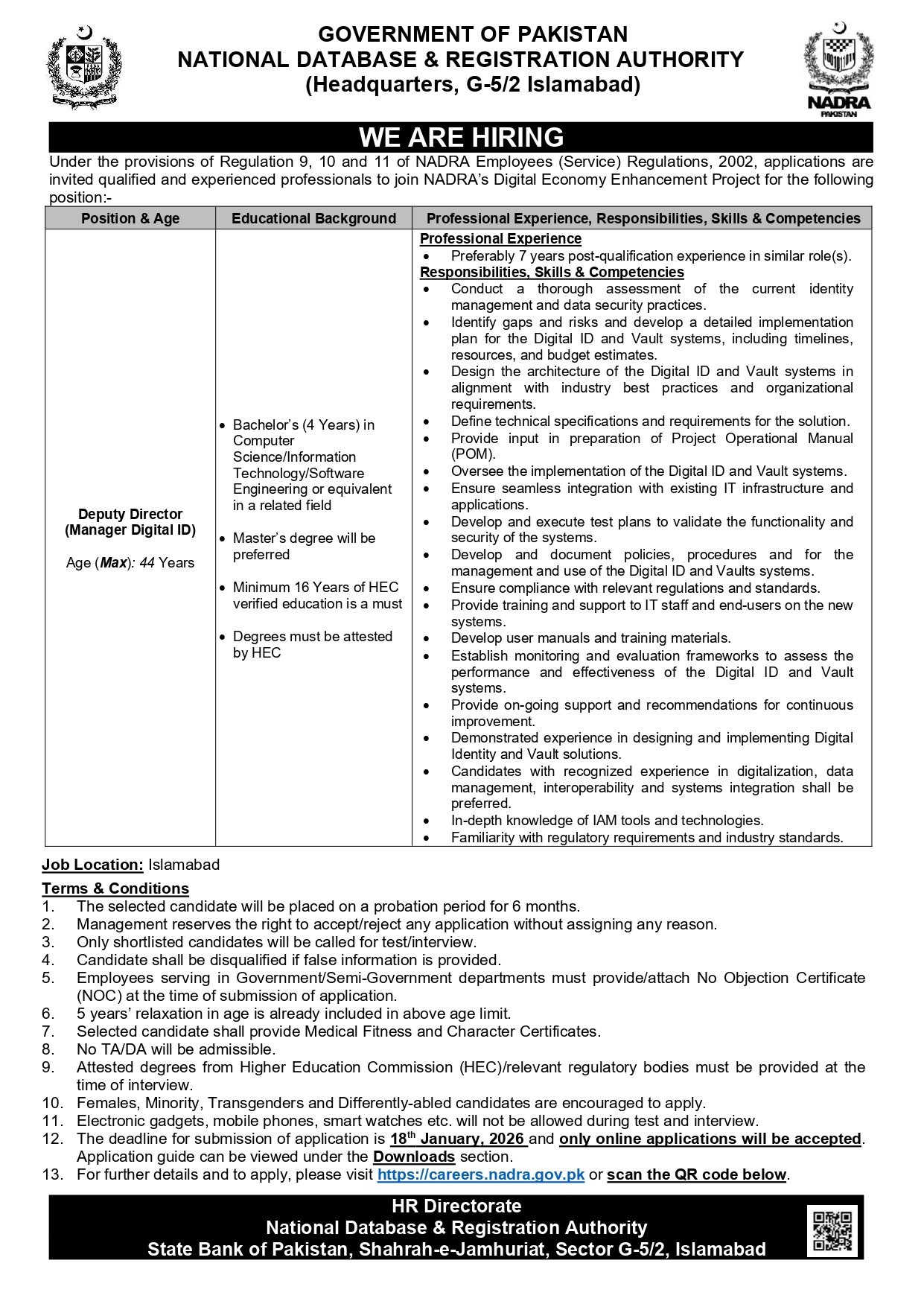 Join the Elite NADRA Deputy Director Jobs 2026