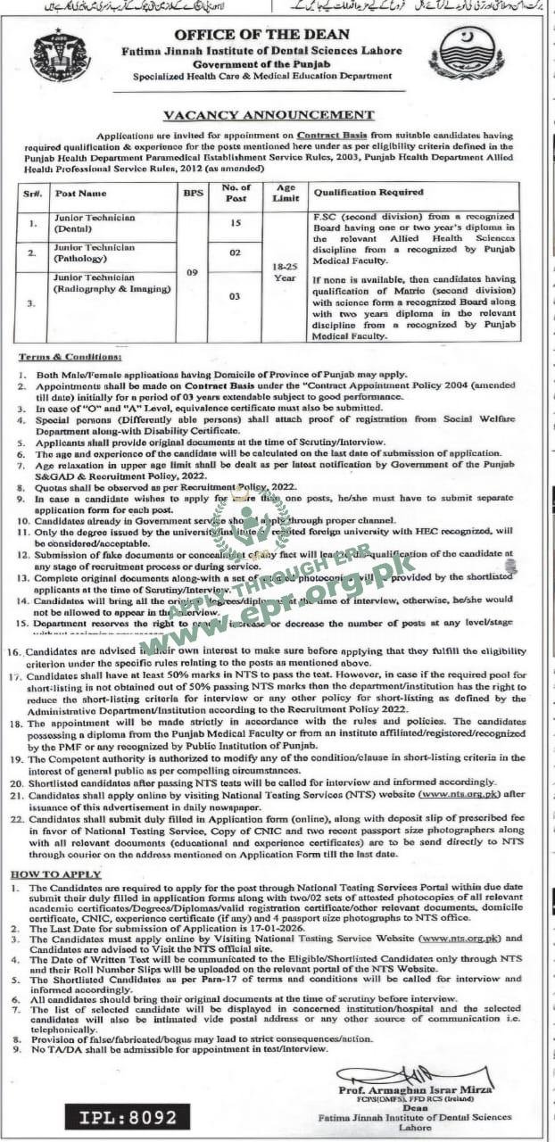 Excellent Fatima Jinnah Institute Careers 2026: Apply Now!