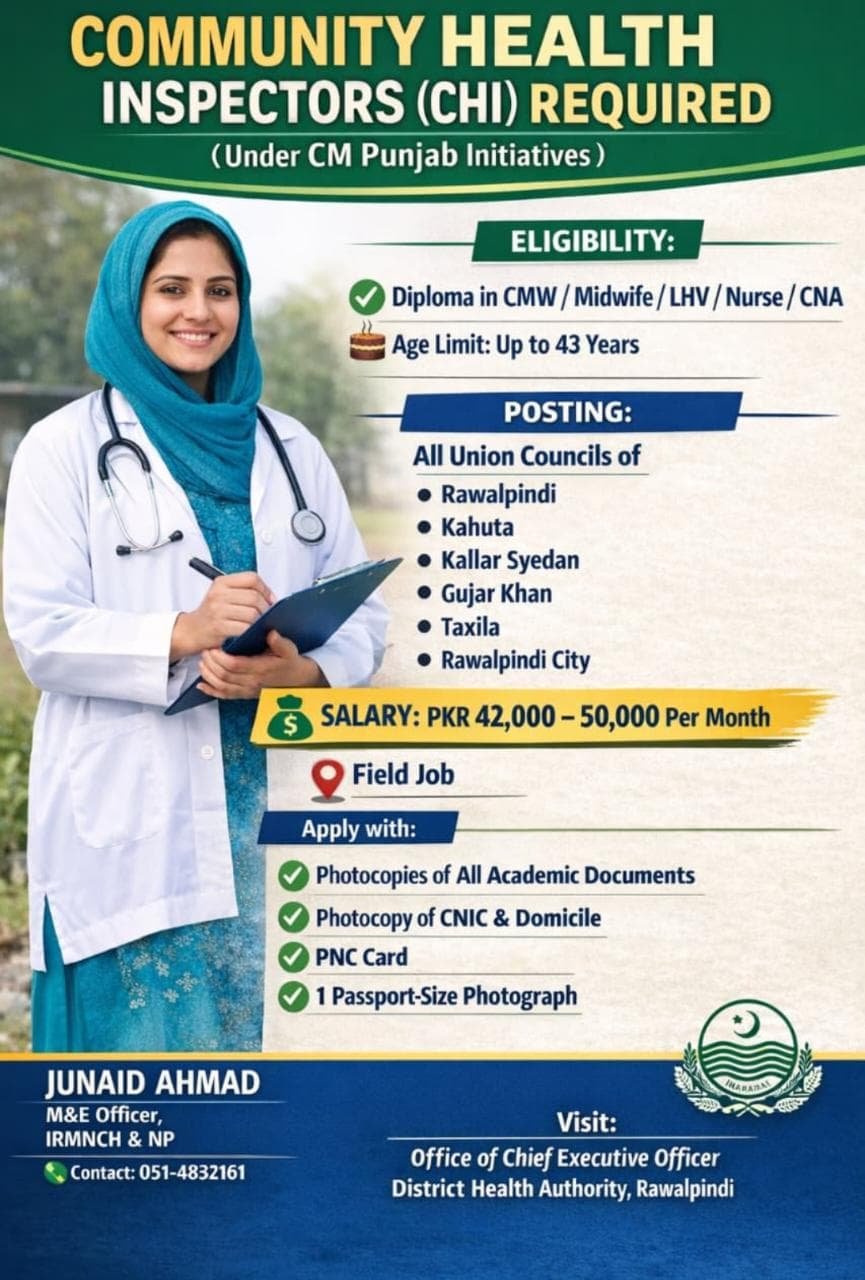 Apply for Community Health Inspector Jobs 2026