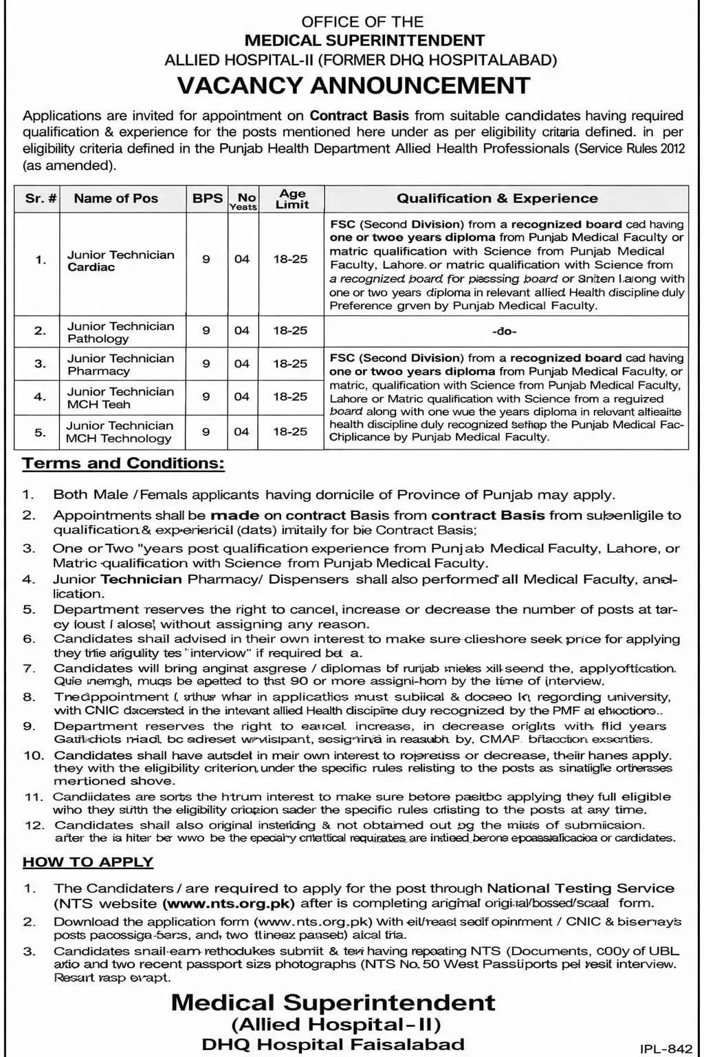 Allied Hospital Faisalabad Jobs 2026