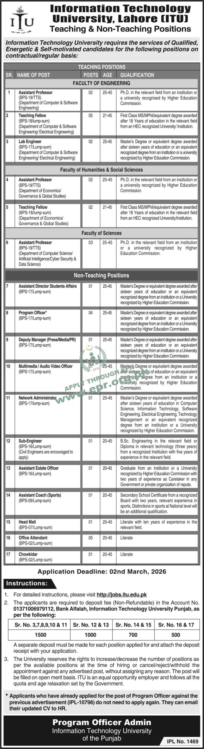 Future: Exciting Career at Information Technology University Lahore Jobs 2026