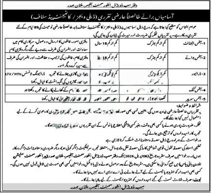 SDEO Multan Jobs 2026