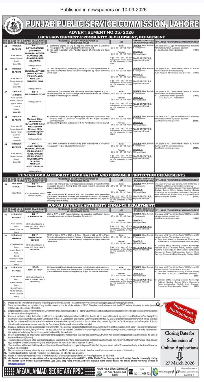 Exceptional PPSC Career: Join the Elite Punjab Government Team Jobs 2026
