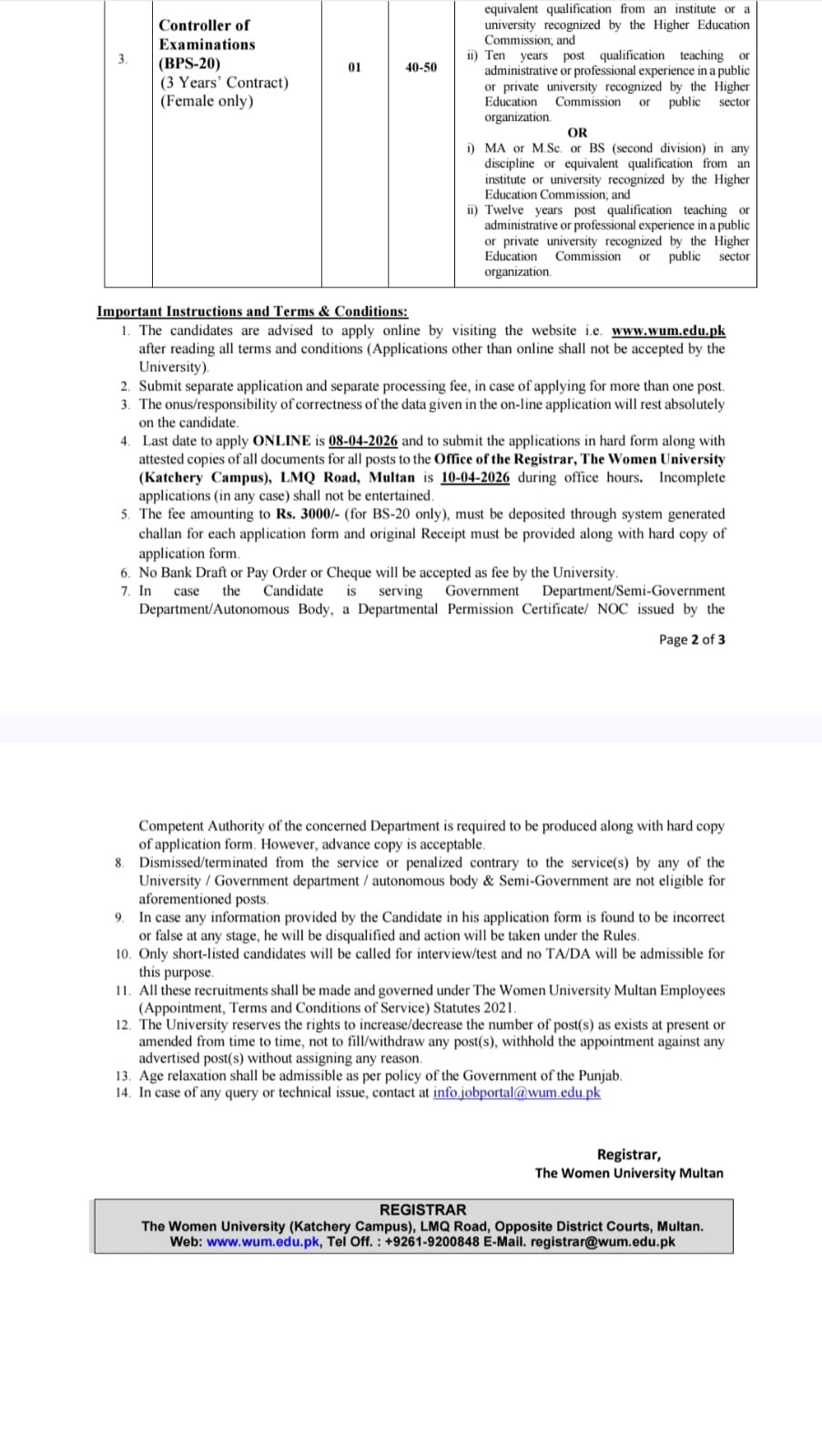 Unstoppable Career Growth: The Women University Multan Vacancies 2026