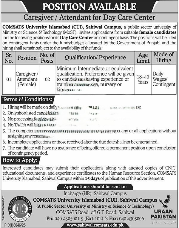 Comsats University Jobs 2026